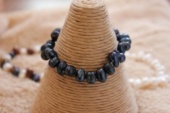 Lotus Feet blue pearl bracelet